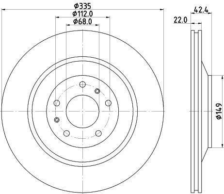 HELLA PAGID Тормозной диск 8DD 355 115-461